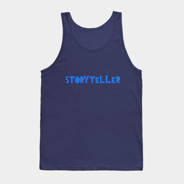 Storyteller blue and black check Tank Top by PetraKDesigns